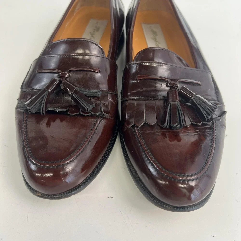 Mezlan Shoes Men‎ Size 9 M Brown Leather Kiltie Tassel Loafer Slip On Dress